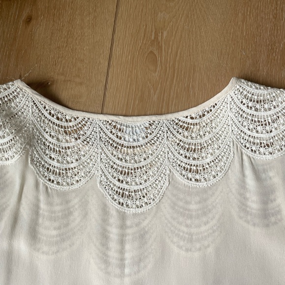 100% Silk Club Monaco Ivory Shirt. XS - Picture 5 of 8